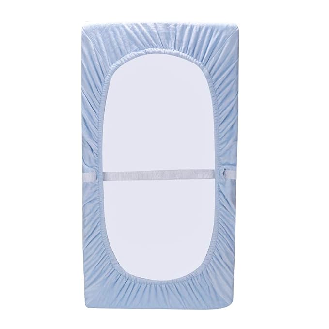 Coral Velvet Nursery Diaper Changing Table Cover Baby Girl Baby Boy Diaper Changing Pad Cover 1PC (Light Blue Whale)