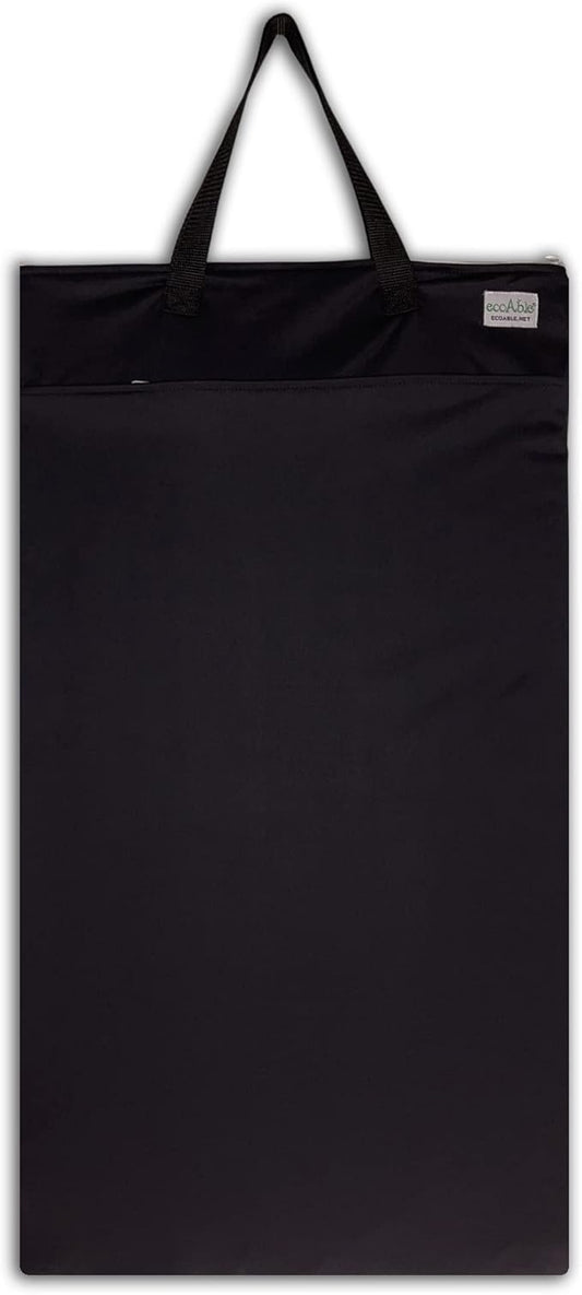 Ecoable Large Wet Dry Bag: Travel Tote Organizer for Diapers, Laundry, Beach, Pool, Stroller, Dirty Gym Clothes, Swimsuits (Black)