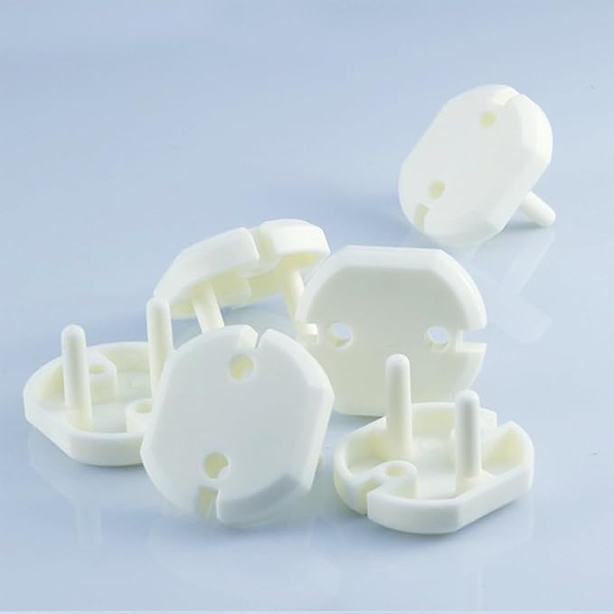 Heyiarbeit 30pcs Outlet Covers Child Proof Plug Cover Electrical Protector Safety Caps for Home Office Electrical Outlets Child Safety Socket Cover 2 Holes White