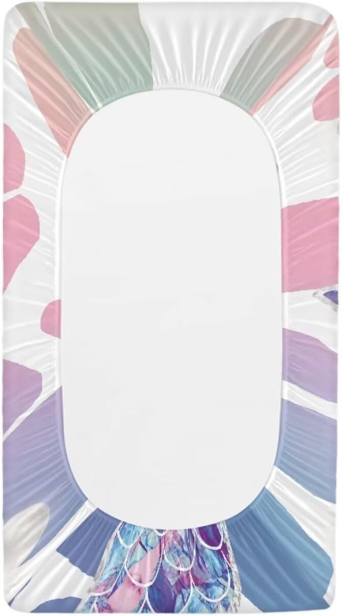 Fish Tale Changing Pad Covers, Ultra Soft Baby Diaper Change Table Non Slip Contoured Pad Covers for Baby Boys Girls