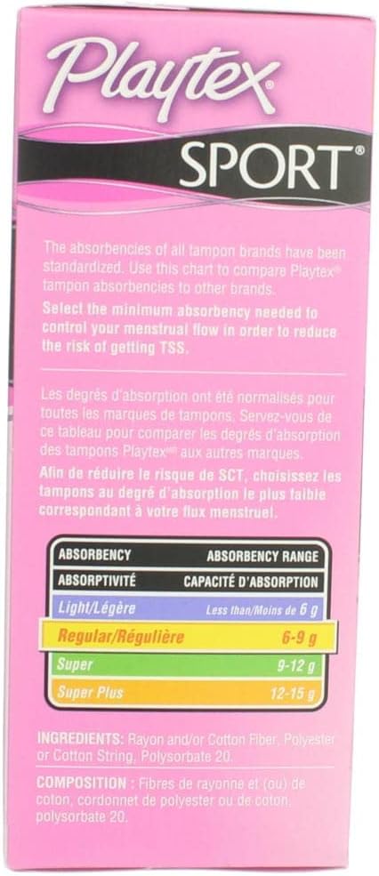 Plytx SPRT UNS Reg Size 18Ct Playtex Sport Unscented Regular 18 Ct Ea