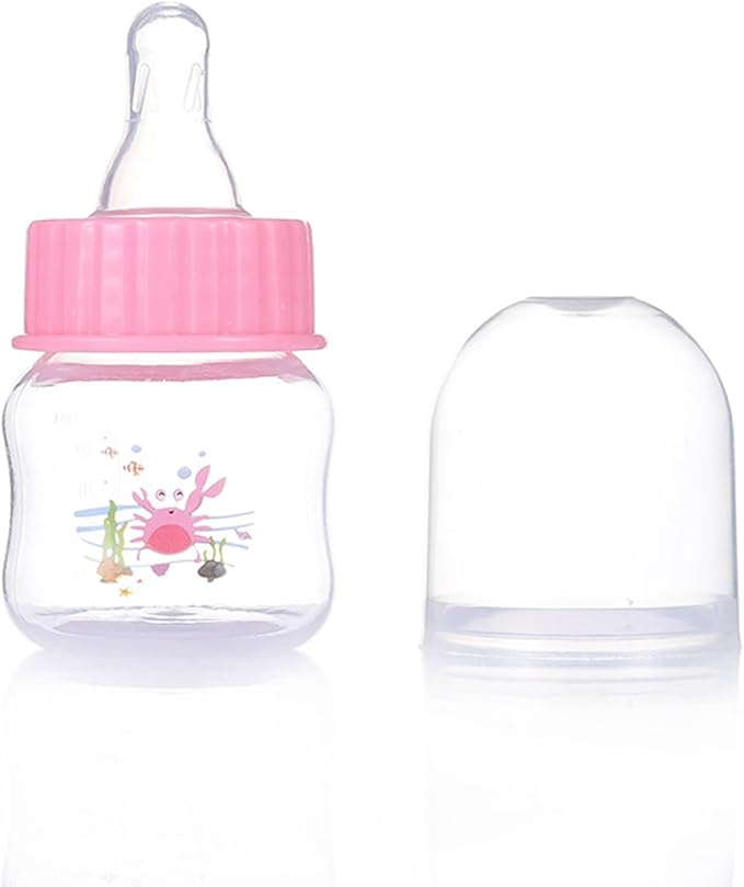 Baby Bottle Portable Baby Nursing Bottle 1.7oz Wide Neck Natural Flowing Easy to Milk Bottle for Infant Pet Dog,PP.Silica Gel