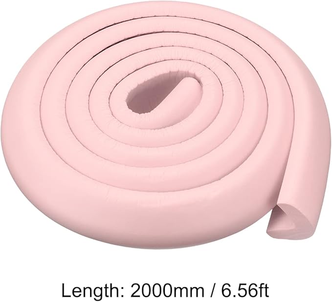 uxcell Corner Guards Edge Protectors 6.56ft(2M), Foam Safety Bumper L Shape for Furniture Corner Table Edge Guard, Pink