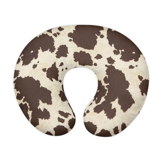 Jeiento Elastic Nursing Pillow Covers for Breastfeeding＆Bottle Feeding Brown Cow Spots Nursing Pillow Slipcovers Comfortable U-Shaped Pillowcase
