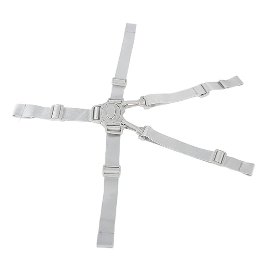 5 Point Baby Safety Strap Belt, Sturdy Easy to Use High Chair Straps Lightweight for Pushchair for Stroller(Gray Button 5-Point Strap)