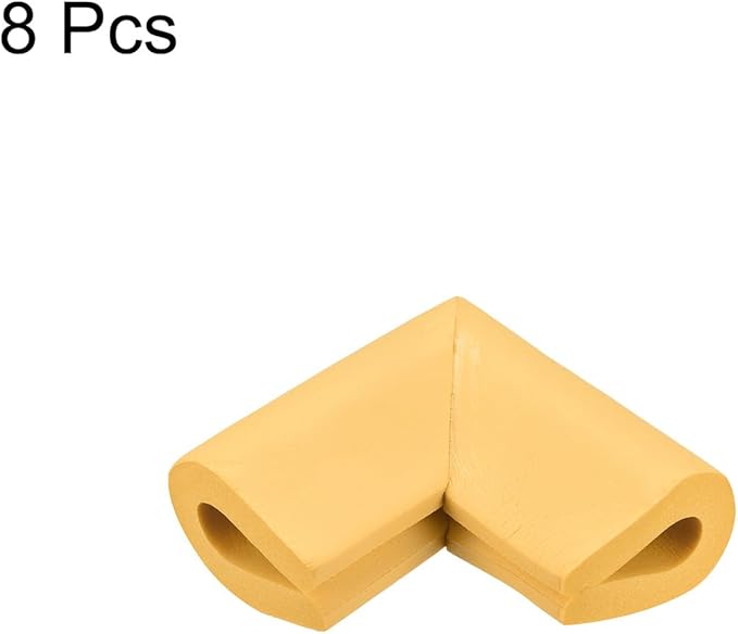 uxcell Corner Guards Edge Protectors, 8Pack U Foam Safety Bumper W Self-Adhesive Tape Furniture Corner Table Edge Guard, 2.16"x1.38"x0.31", Wood Color