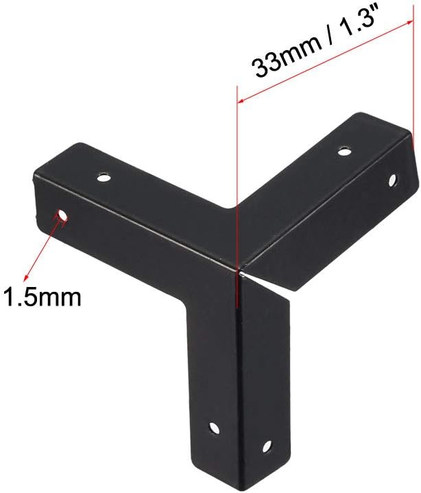 uxcell Metal Box Corner Protectors Edge Guard Protector 33 X 33 X 33mm Black 8pcs