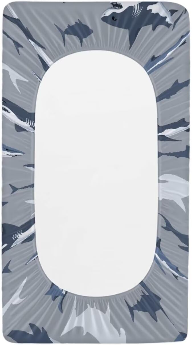 Sharks Changing Pad Cover Waterproof Diaper Changing Cover Durable Breathable Soft Universal Tray Table Mat Infant/Toddler