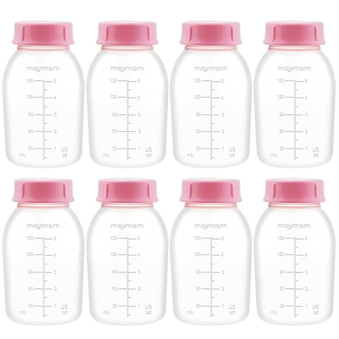 Maymom Breast Pump Bottle Compatible With Medela Pump in Style MaxFlow Pro Pro+, Freestyle, Swing Maxi Pump, Maymom Breastshields; Compatible with Ameda Mya Joy, Finesse and Purely Yours Pumps; 8pc/pk