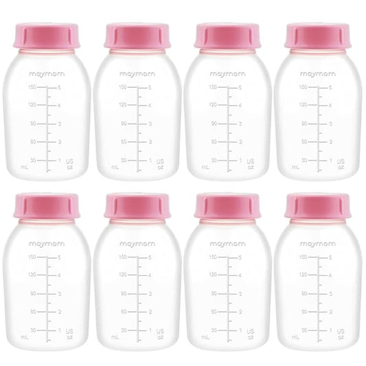 Maymom Breast Pump Bottle Compatible With Medela Pump in Style MaxFlow Pro Pro+, Freestyle, Swing Maxi Pump, Maymom Breastshields; Compatible with Ameda Mya Joy, Finesse and Purely Yours Pumps; 8pc/pk
