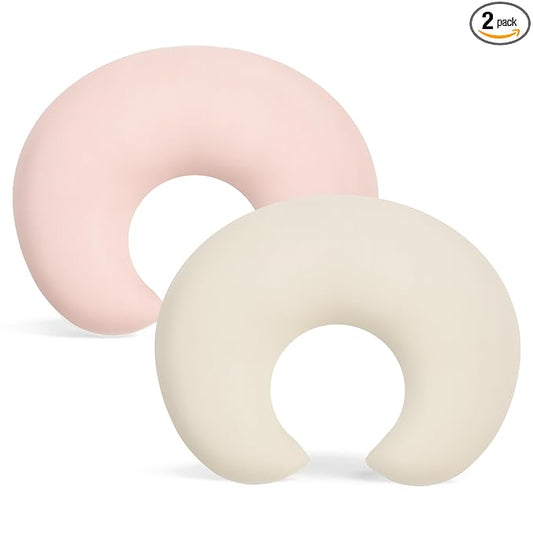 Susurration 2 Pack Nursing Pillow Cover,Ultra Soft and Stretchy Compatible with Boppy Breastfeeding Pillow,Comfortable and Skin-Friendly Slipcovers for Newborn Boys & Girls(Pink)