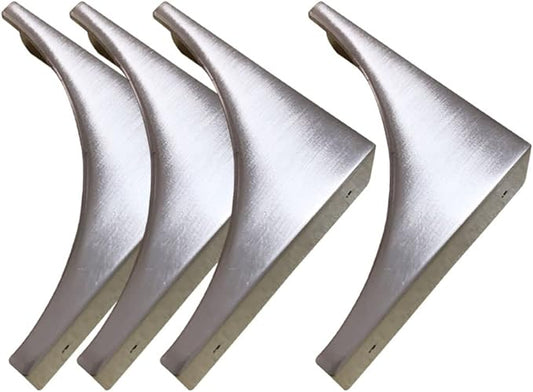 Corner Guards, Metal Corner Protectors for Furniture, Vintage Decorative Corner Guards for Box Table Doors Wood Furniture Edge Cover Safety Guard Pack of 4 Brushed Silver Finish Corner