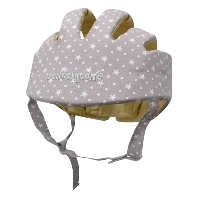 Adjustable Baby Head Protector, Baby Helmets for Crawling Walking Lightweight Safety Infant Helmet Jumping Running Breathable Hat Infant Essentials Toddler Helmets 6-24 Months (Star Gray)