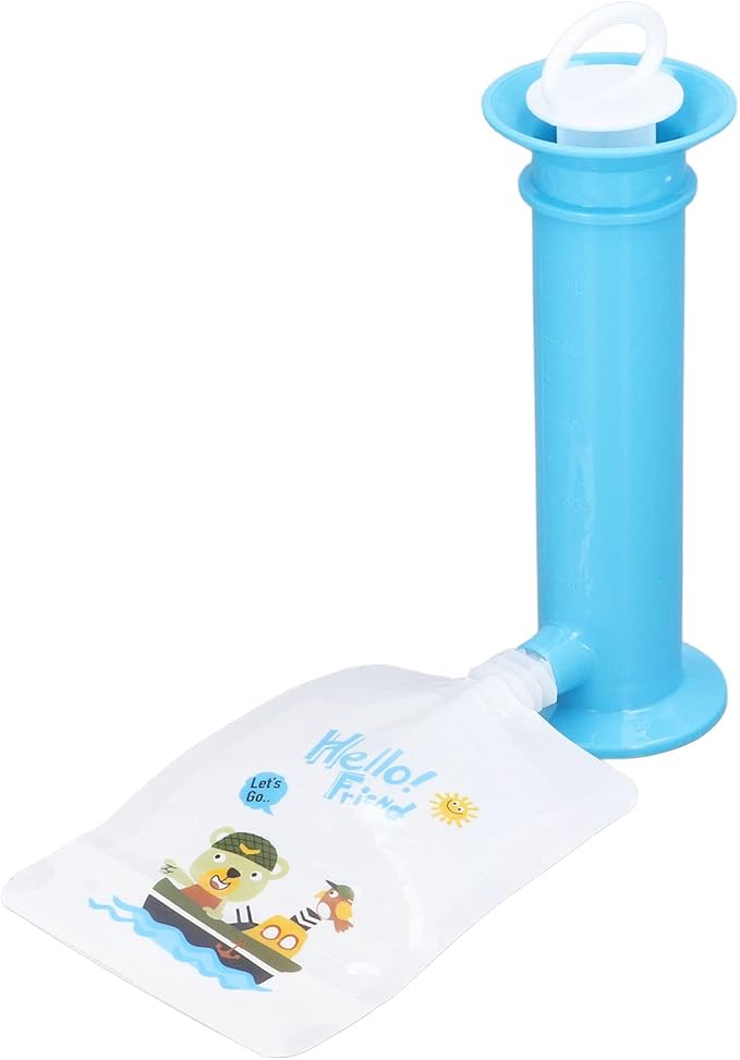 Jiawu Squeeze Station, Pouch Filling Station for Semi Solid Food for Babies and Toddlers, Reusable and BPA for Homemade Baby Food, Puree Squeezer Tool, with 6PCS Storage Bags