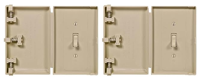 Baby Toddler Pet Resistant Electrical Safety Cover Guard for Home and Business, Made in USA, Traditional Standard Toggle Light Switch (Ivory, 2 Pack)