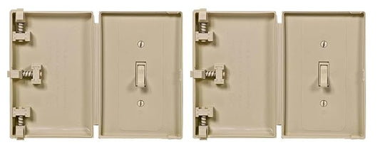 Baby Toddler Pet Resistant Electrical Safety Cover Guard for Home and Business, Made in USA, Traditional Standard Toggle Light Switch (Ivory, 2 Pack)
