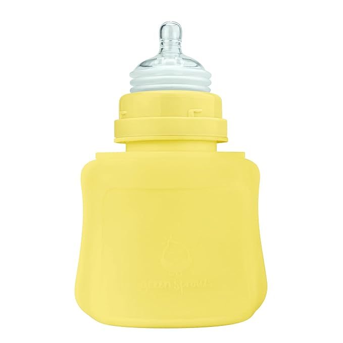 Green Sprouts Sprout Ware Baby Pocket Made from Silicone and Plants (5 oz.), Non-Toxic Silicone Plant-Based Plastic Baby Pocket Without BPA, BPS, BPF, Yellow