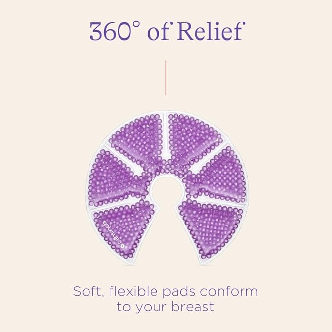 Lansinoh Breast Therapy Packs, Hot and Cold Breast-Pads with 2 Soft Covers, Postpartum Essentials for Nipple Pain Relief, Mastitis, Engorgement, Support for Breastfeeding, Pumping Aid, 2 Pack