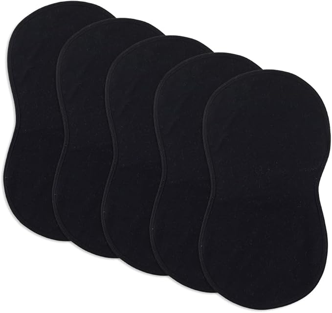 sleepyturtle Pack of 5,Baby Burp Cloths,Soft and Absorbent,Unisex,Easy to Use (Black)