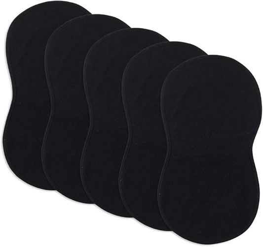 sleepyturtle Pack of 5,Baby Burp Cloths,Soft and Absorbent,Unisex,Easy to Use (Black)