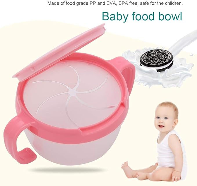 eecoo Snack Cup with Double Handle for Kids, Snack Catcher Lid Snack Container for Toddler and Baby,Portable Biscuits Candy Box (RED2)