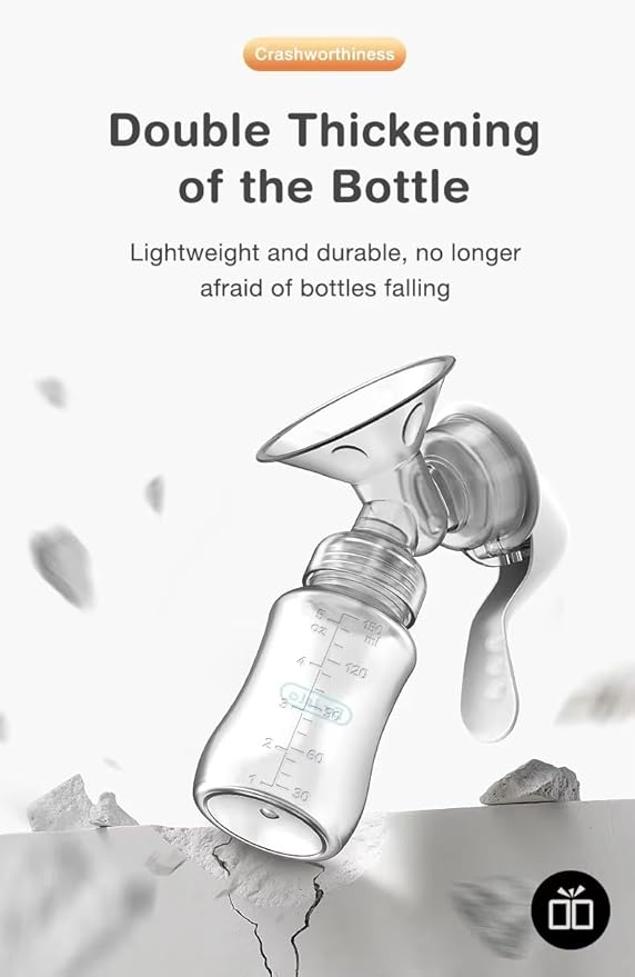 Manual Breast Pump Portable Breast Pump for Travel, Extractor de Leche Manual, Milk Catcher, Breastfeeding Essentials, Handheld Breast Shield & Accessories 5 Fl Oz/150ml+Lid+35mm Flange