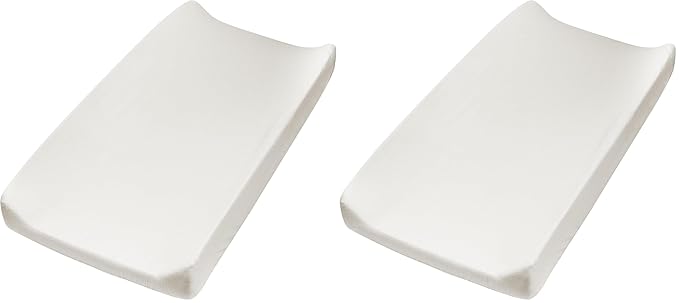 HonestBaby Girls Organic Cotton Changing Pad Cover, Sugar Swizzle, One Size (Pack of 2)