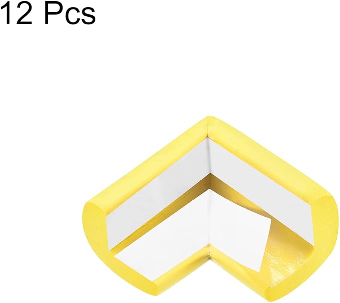 uxcell Corner Guards Edge Protectors, 12Pack Foam Safety Bumper L Shape, 55mm/2.16"(L) for Furniture Corner Table Edge Guard, Yellow