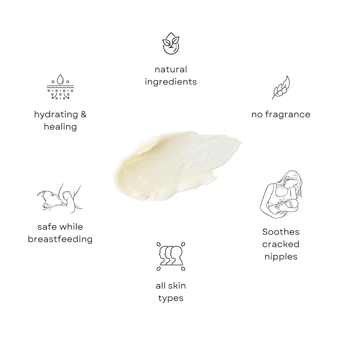 Irene Organics Organic Nipple Balm – Lanolin-Free Nipple Cream for Breastfeeding Moms – Natural Relief for Dry, Cracked Nipples – Safe for Nursing & Pumping, 2oz