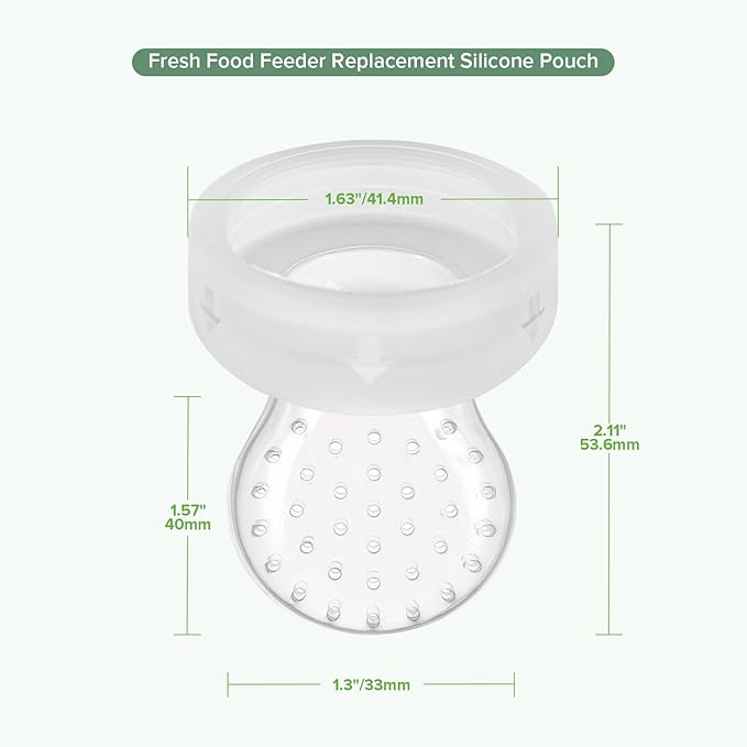 haakaa Silicone Replacement Pouch for Baby Fruit Food Feeder, Food Grade Silicone Feeder Sacs, BPA Free (Large Size, 2PCS)