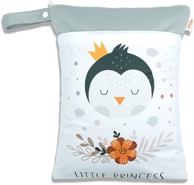 MOMIGO 2pcs Wet Dry Bags for Baby - Reusable, Washable Cloth Diapers for Baby Stroller, Diapers, Travel Bags, Gym Bag 11.8 * 15.7inch