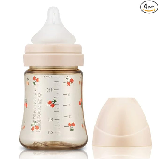 Grosmimi PPSU Baby Bottle, BPA Free (6oz Cherry_Rose Gold)