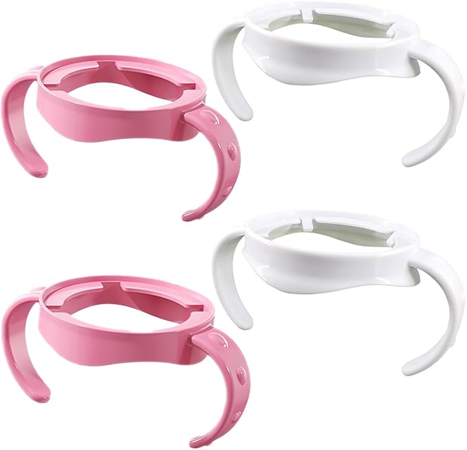 Bottle Handles Compatible with Avent Natural Response Baby Bottle, Pack of 4, Pink and White