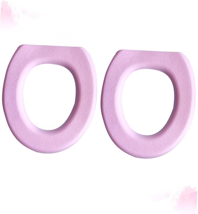 Holibanna 2Pcs Toilet Seat Cover Thicken Eva Mat Practical for Bathroom Soft and Comfortable for Home Use Pink