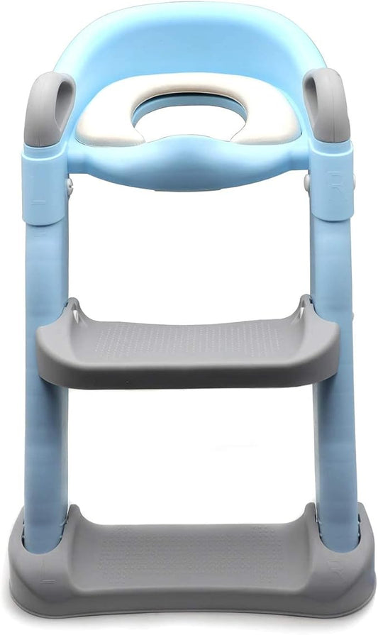 SMT- Blue Toddler Potty Training Seat Ladder Step Toilet Girl Chair Infant Kids Bathroom Trainer [P/N: ET-BABY002-BLUE]