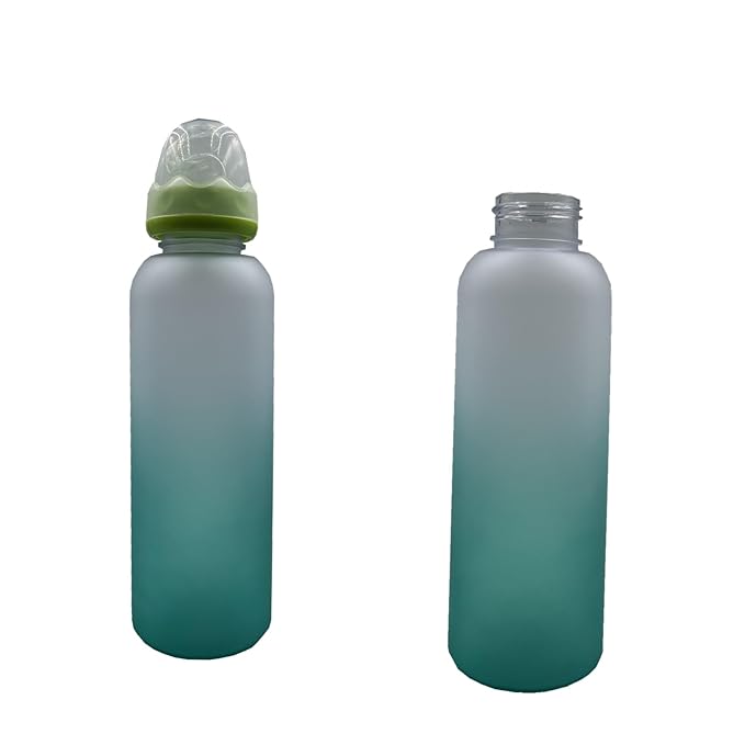 Adult Bottle Pacifier Set, Big Sized, Animal Pattern Design, 8oz (Green)