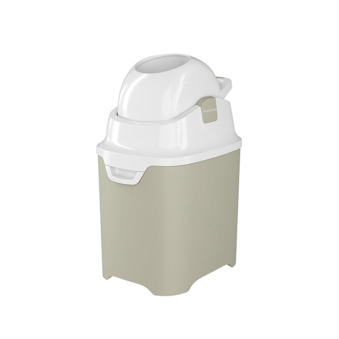 Foundations Mini Diaper Pail with Airtight Lid, Durable & Odorless Diaper Disposal, Large Capacity, Holds up to 30 Newborn Diapers, Refill with Any Bags, Baby Registry Gift - Sand