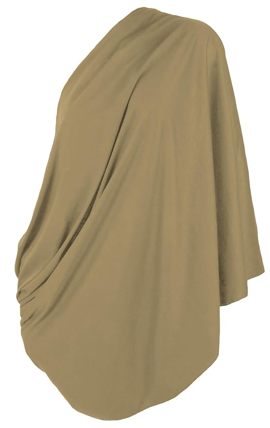 2 Pack Nursing Covers for Breastfeeding, Soft Infinity Scarf Shawl Cover Up - Lightweight, Breathable Privacy Nursing Wrap (Natural Beige, Light Brown)