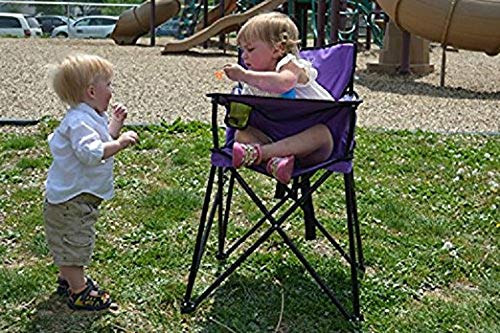 ciao! baby Portable High Chair for Travel, Fold Up High Chair with Tray, Purple