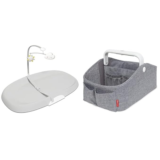 Skip Hop Newborn Essentials Starter & Baby Gift Set, Changing: Changing Pad & Diaper Caddy, Grey