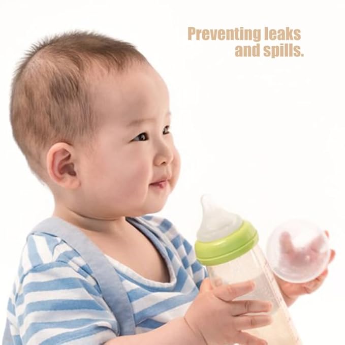 Totority Universal Wide Neck Baby Bottle Caps Replacement Parts 4-Pack Plastic Lids for Secure Fit and Easy Open Compatible with Oversized Feeding Bottles