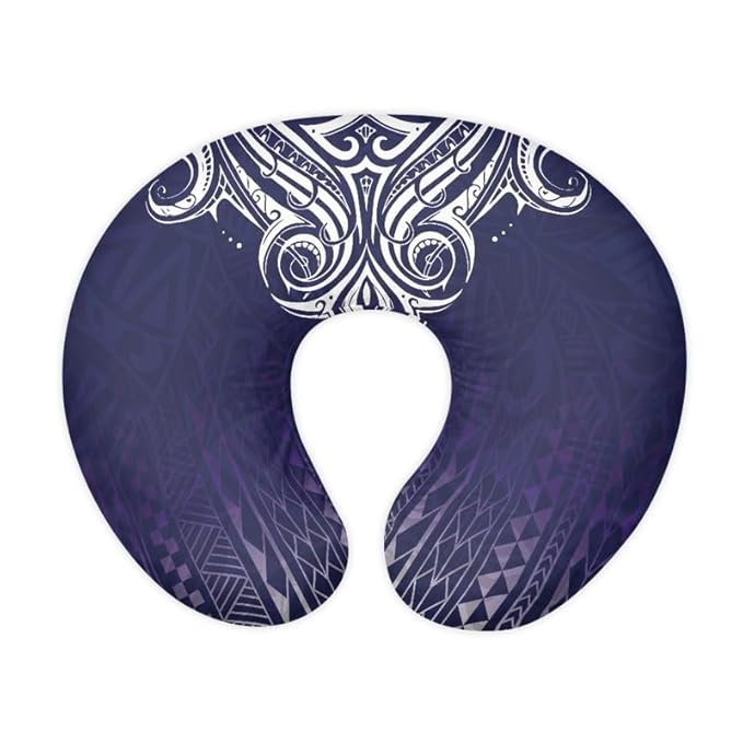 Navy Blue Gradient Removable Nursing Pillow Cover Hawaiian Totem Geometric Nursing Pillow Slipcovers for Breastfeeding Moms Boho Island Zigzag Fits Bottle Feeding