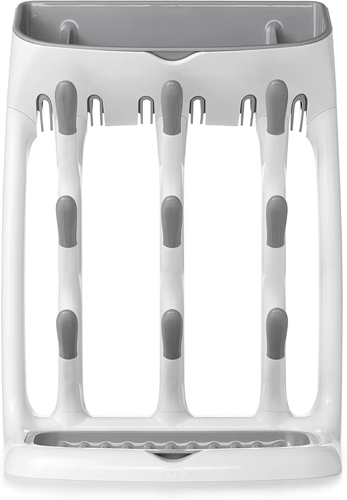 OXO Tot Space Saving Drying Rack + Wipes Dispenser - Saves Counter Space, Dispenses One Wipe at a Time