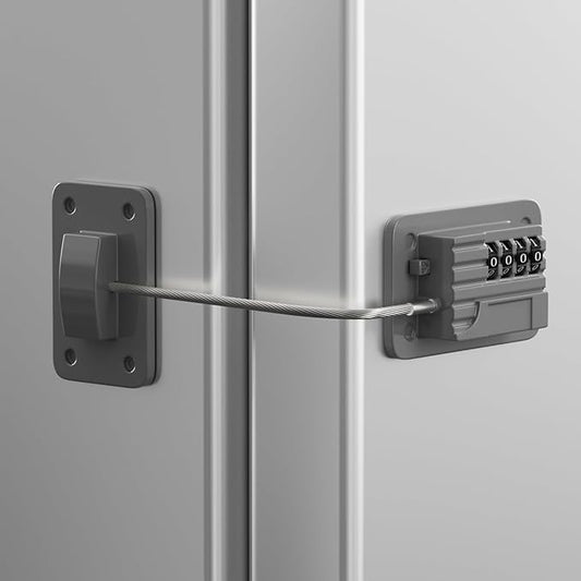 RORMGO Refrigerator Lock, Heavy Duty Fridge Locks for Kids, Freezer Lock with Combination for Refrigerator Drawer Cabinet Safety, Easy to Install No Keys Needed Grey