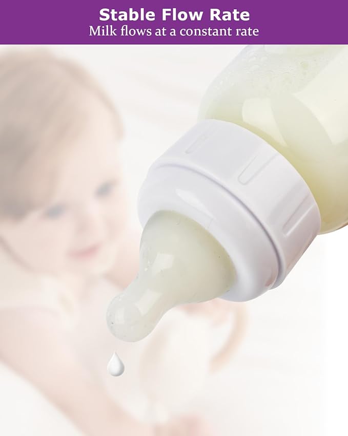 Silicone Nipple for Dr. Brown's Level 1 Narrow Baby Bottle & Glass Bottles, Slow Flow, 1m+, 6 Count