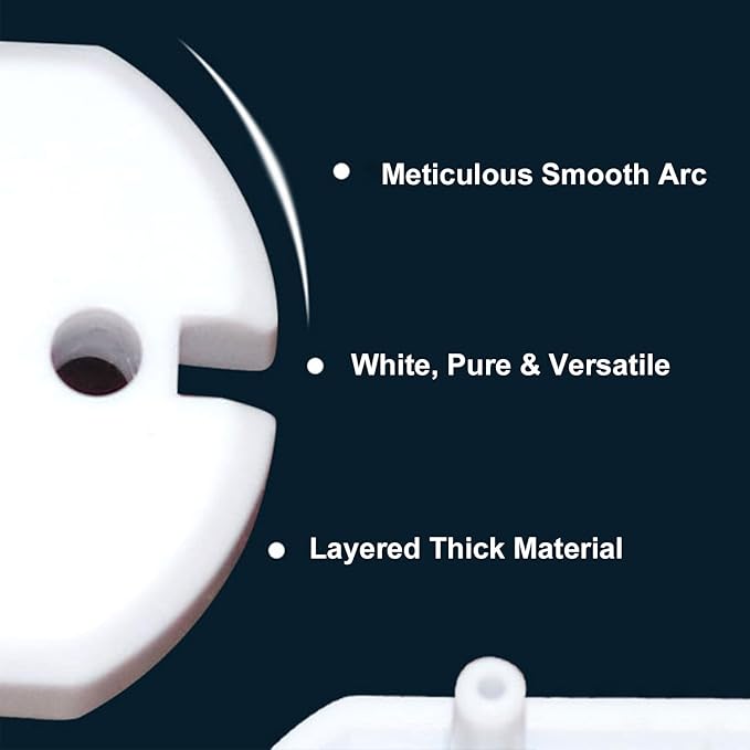 Heyiarbeit 30pcs Outlet Covers Child Proof Plug Cover Electrical Protector Safety Caps for Home Office Electrical Outlets Child Safety Socket Cover 2 Holes White