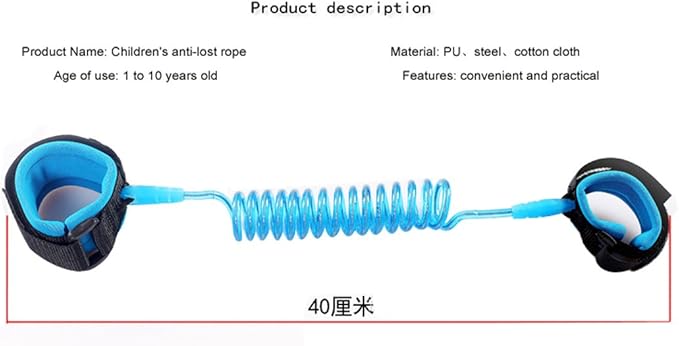 Baby Child Anti Lost Safety Wrist Link Harness Strap Rope Leash Walking Hand Belt for Toddlers, Kids(1.5m Blue)