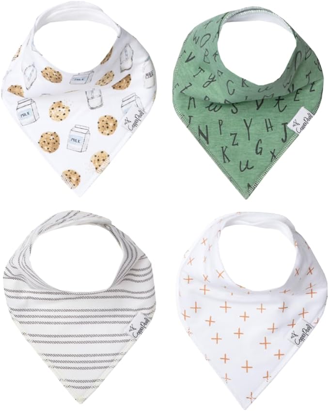 Copper Pearl Baby Bandana Bibs, 4 Pack