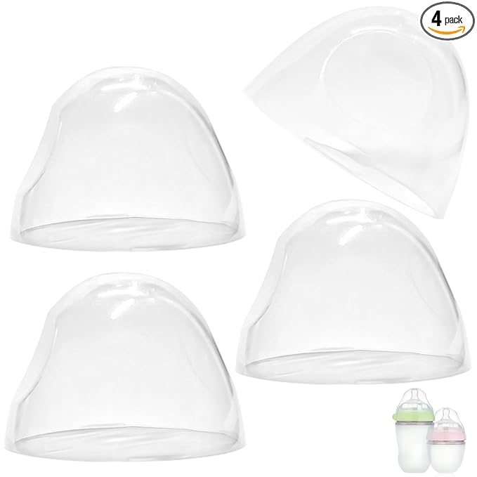 Feeding Bottle Caps Replacement for Comotomo Baby Bottles, 5 Ounce and 8 Ounce (4 Pack)