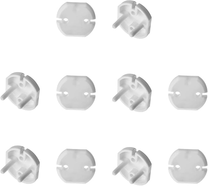 Heyiarbeit 10pcs Outlet Covers Child Proof Plug Cover Electrical Protector Safety Caps for Home Office Electrical Outlets Child Safety Socket Cover 2 Holes White